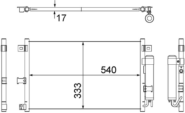 Condenser, air conditioning - AC507000S MAHLE - 105342, 112037N, 27005238