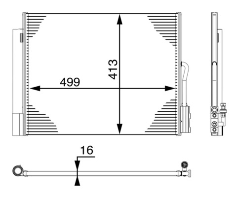 Condenser, air conditioning - AC50000P MAHLE - 13361820, 152058N, 350478