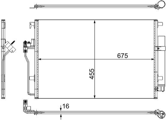 Condenser, air conditioning - AC553001S MAHLE - 0240278, 042022N, 0806.2087