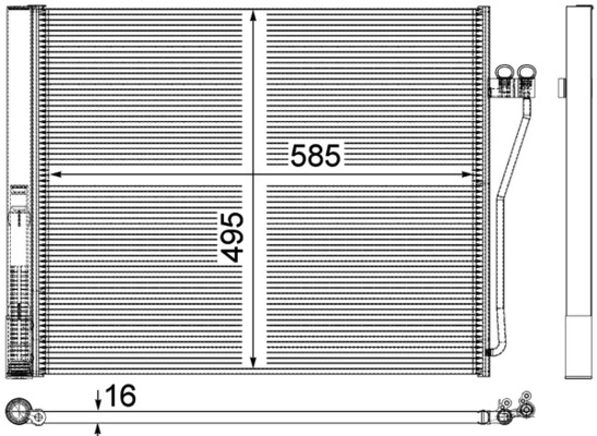Condenser, air conditioning - AC568000P MAHLE - 052014N, 06005371, 350077