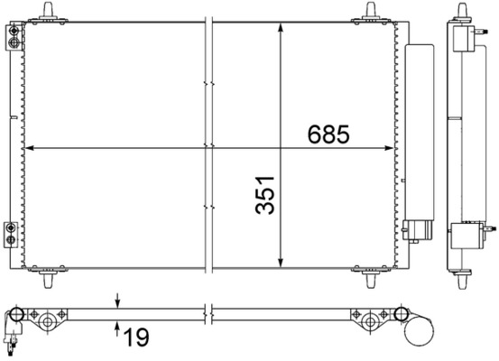 Condenser, air conditioning - AC593000S MAHLE - 062018N, 0803.3029, 09005271