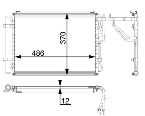 Condenser, air conditioning - AC59000P MAHLE - 08333030, 351007-501, 976061K300
