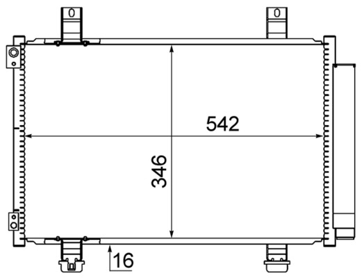 Condenser, air conditioning - AC611000S MAHLE - 08072048, 105478, 260451