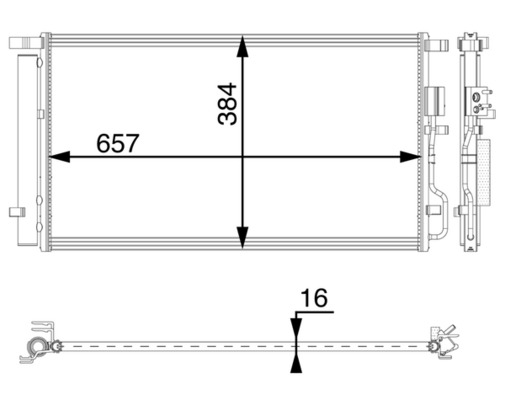 AC64000P, Kondensator, Klimaanlage, Klimaanlage verschiedene, MAHLE, 350380, 351008-181, 43944, 562079N, 83015711, 97606D7550, LRAC08D7, WG2160642
