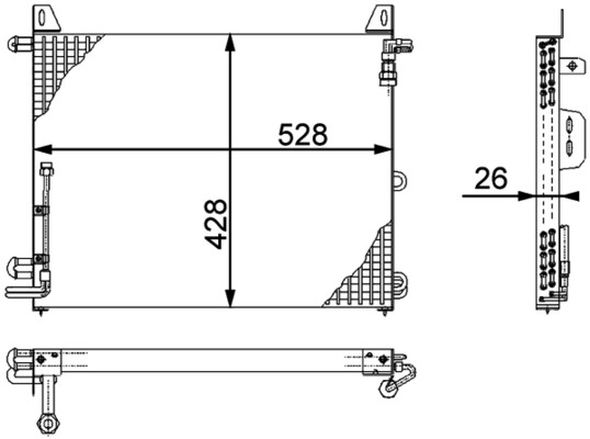 Condenser, air conditioning - AC656000P MAHLE - 102683, 1078301770, 121930N
