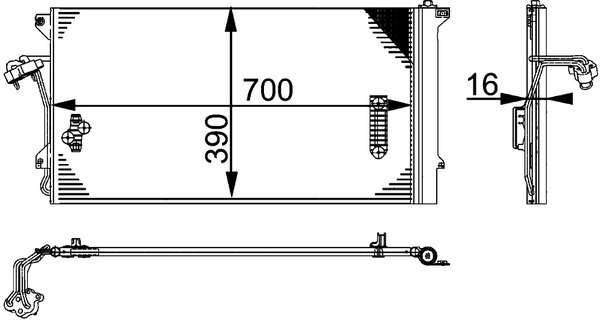 Condenser, air conditioning - AC659000P MAHLE - 042040N, 0759077, 0810.3040