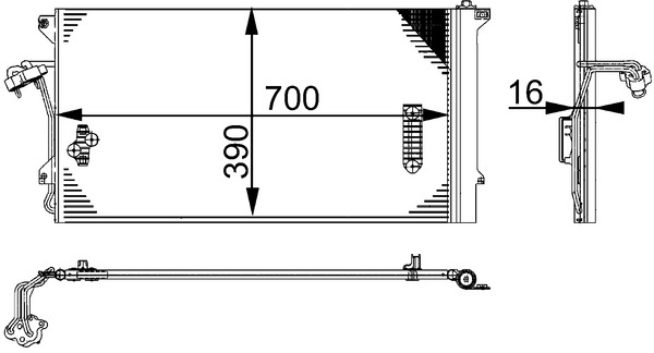 Condenser, air conditioning - AC659000S MAHLE - 042040N, 0759077, 0810.3040
