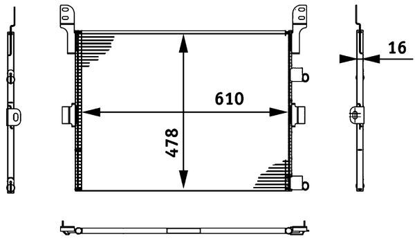 Kondensator, Klimaanlage - AC673000P MAHLE - 0809.3053, 169923, 182028N