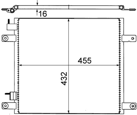 AC705000S, Kondensator, Klimaanlage, Klimaanlage verschiedene, MAHLE, 0838.3001, 1371355, 162022, 260994, 292002N, 304412, 351318631, 35364, 43059, 708M05, 815129, 888-0400396, 94800, DCN99066, DF5042, 1972851, 8FC351318-631