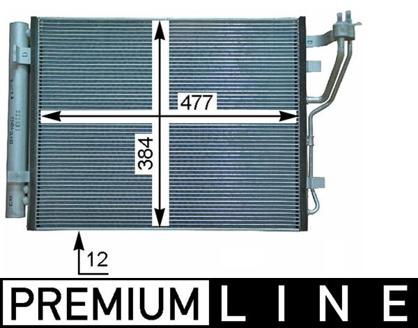 Kondensator, Klimaanlage - AC709000P MAHLE - 0828.3037, 105075, 260403
