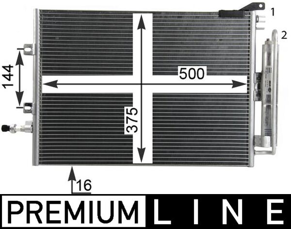 Condenser, air conditioning - AC720000P MAHLE - 0809.3057, 182036N, 260463