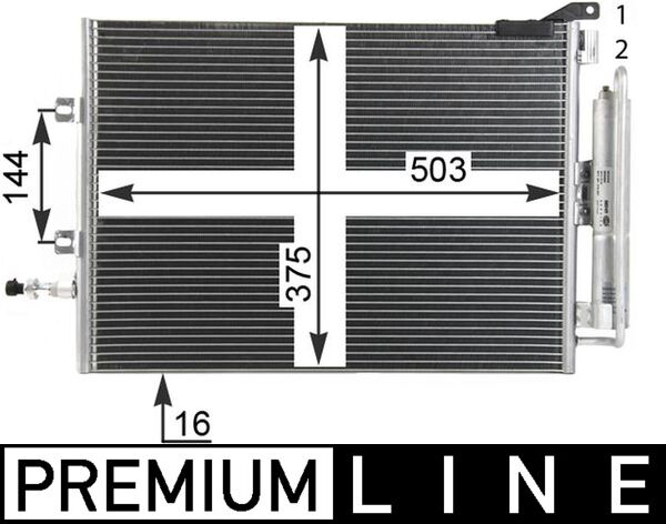 Condenser, air conditioning - AC721000P MAHLE - 0809.3058, 182035N, 260465