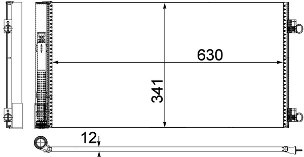 AC751000P, Condenser, air conditioning, Air-conditioning various, MAHLE, 052016N, 06005414, 0802.2032, 261146, 350203747000, 351319-644, 35961, 43436, 64539228607, 770M04, 814408, 888-0400461, 940204, AC830007, BW5414, BW5414D, CF20218, DCN05103, 351319641, 9228607, MN308C003, 8FC351319-644
