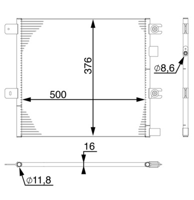 AC76000S, Kondensator, Klimaanlage, Klimaanlage verschiedene, MAHLE, 107698, 21675287, 350504, 351008-664, 392006N, 7421675287, 815126, 940494, DCN99077, RE5124