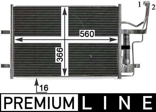 Condenser, air conditioning - AC791000P MAHLE - 103621, 1223636, 260410