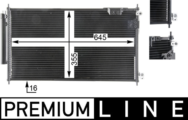 Condenser, air conditioning - AC826000P MAHLE - 102018N, 104900, 169932