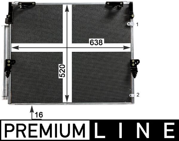 Condenser, air conditioning - AC840000P MAHLE - 105511, 212070N, 261168