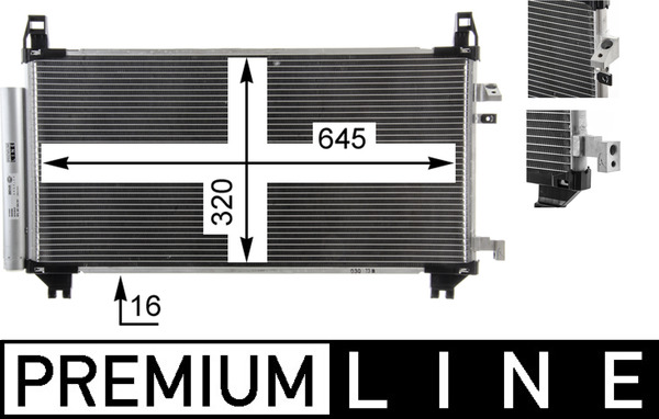 Condenser, air conditioning - AC841000P MAHLE - 107177, 212104N, 261483
