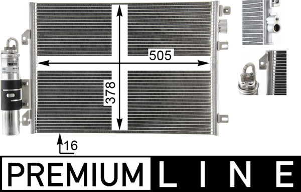 Condenser, air conditioning - AC860000P MAHLE - 08093059, 104582, 182032N