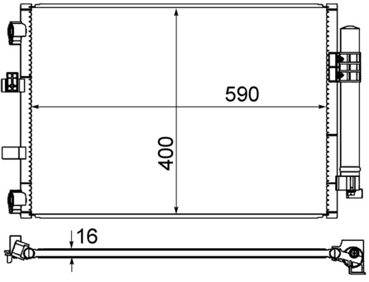 Condenser, air conditioning - AC861000S MAHLE - 08053037, 092052N, 1703509