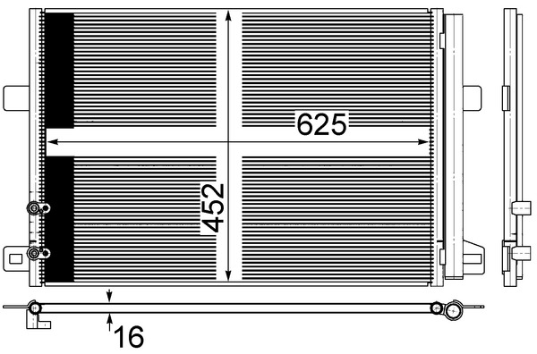 Condenser, air conditioning - AC885000S MAHLE - 042028N, 08103104, 2H0820411