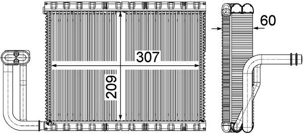 Evaporator, air conditioning - AE104000P MAHLE - 0600V440, 351331-151, 6006V440