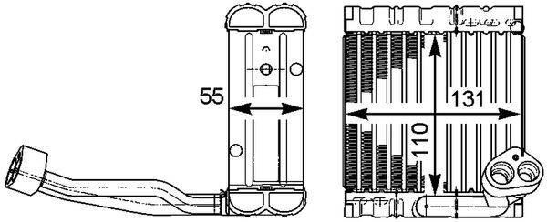 Evaporator, air conditioning - AE115000P MAHLE - 2218300258, 351331281, MSV646