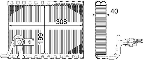 Evaporator, air conditioning - AE124000P MAHLE - 351331501, 6480.96, 648096