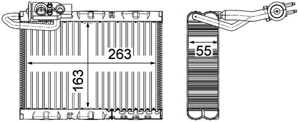 Evaporator, air conditioning - AE126000P MAHLE - 16.062.167.80, 351331521, PEV405