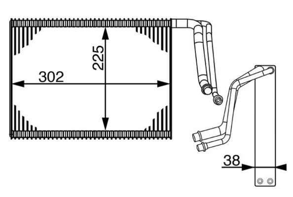 Evaporator, air conditioning - AE143000S MAHLE - 0600V500, 11021587, 1212209