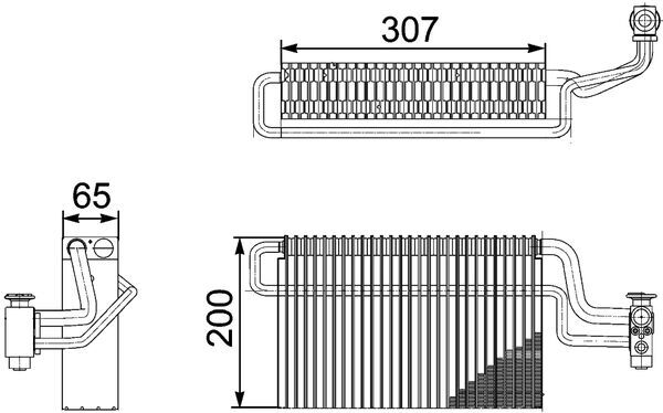 Evaporator, air conditioning - AE146000P MAHLE - 351336111, 81.61920.6036, 820328N