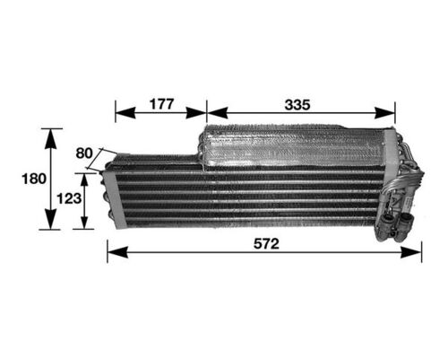 Evaporator, air conditioning - AE37000S MAHLE - 0008305058, 02.59.046, 144050