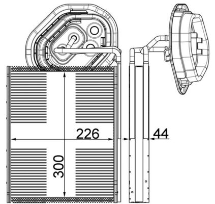 Evaporator, air conditioning - AE3000P MAHLE - 2228300003, 351003-571, A2228300003