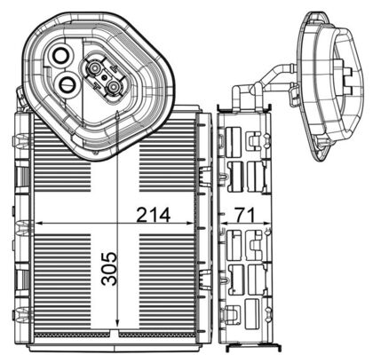 Evaporator, air conditioning - AE4000P MAHLE - 2228300103, 351003-591, A2228300103