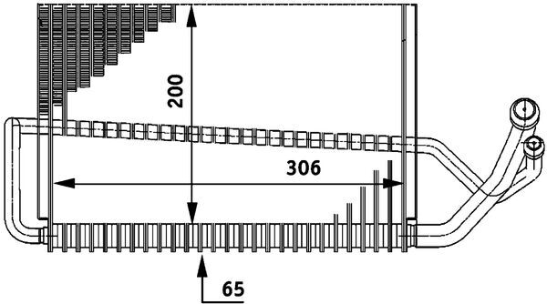 Evaporator, air conditioning - AE56000P MAHLE - 2118300158, 3000V486, 351211291
