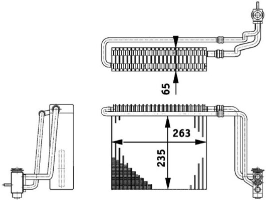 Evaporator, air conditioning - AE65000P MAHLE - 0018305758, 112023, 260648