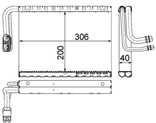 Evaporator, air conditioning - AE92000P MAHLE - 2048300258, 3000V545, 351330701