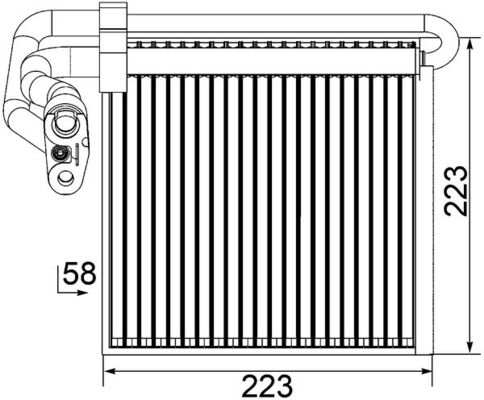 Evaporator, air conditioning - AE97000P MAHLE - 10-140-01308, 1551548, 351330751