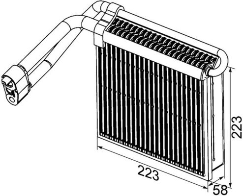 Evaporator, air conditioning - AE98000P MAHLE - 10-140-01309, 1514422, 351330761