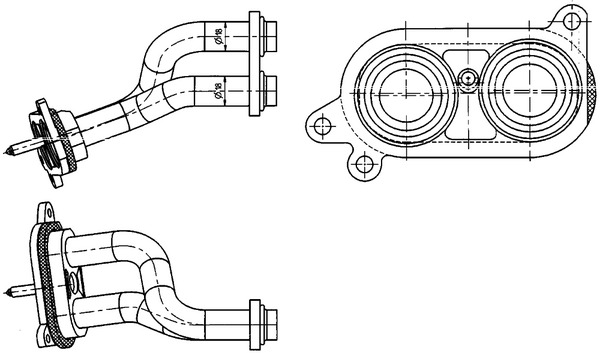 AHX3000P, Pipe, heat exchanger, Air-conditioning various, MAHLE, 376744611, 64118373787, BW6173-TUBES, 8373787