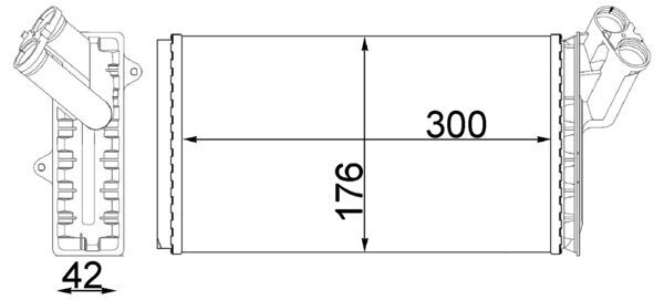 Wärmetauscher, Innenraumheizung - AH104000S MAHLE - 0009179687505, 0604.3026, 211M53