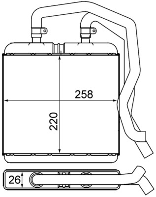 Heat Exchanger, interior heating - AH12000S MAHLE - 0000504026720, 351000601, 42564487