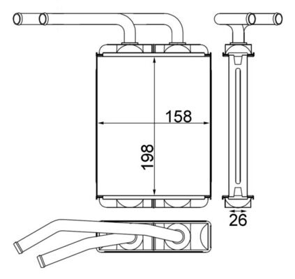 Heat Exchanger, interior heating - AH157000S MAHLE - 0609.3007, 2066917, 223M59