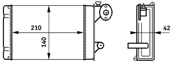 Heat Exchanger, interior heating - AH158000S MAHLE - 049010N, 230V04, 351313341