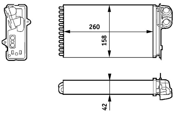 Heat Exchanger, interior heating - AH162000S MAHLE - 0609.3013, 189280N, 223M57
