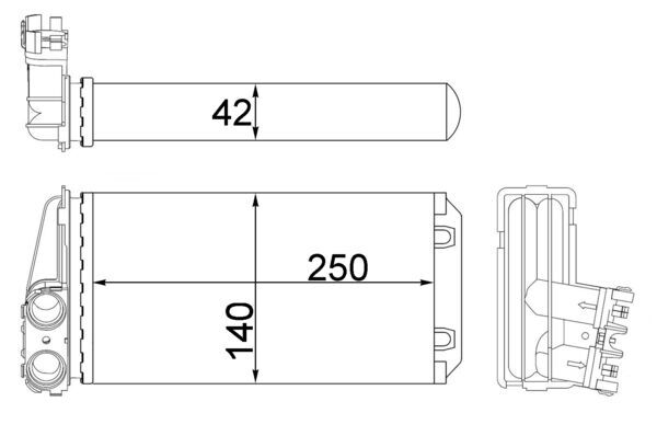 Heat Exchanger, interior heating - AH186000S MAHLE - 0608.3008, 350218162000, 351315464