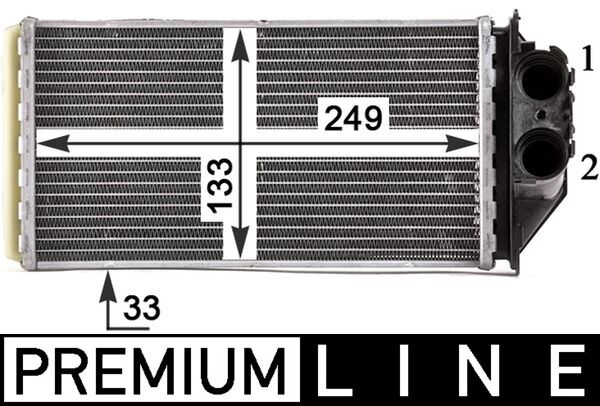 Heat Exchanger, interior heating - AH187000P MAHLE - 0608.3005, 169012N, 350218163000