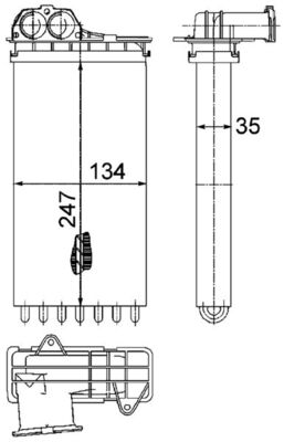 Wärmetauscher, Innenraumheizung - AH194000P MAHLE - 169017N, 350218359000, 351315561