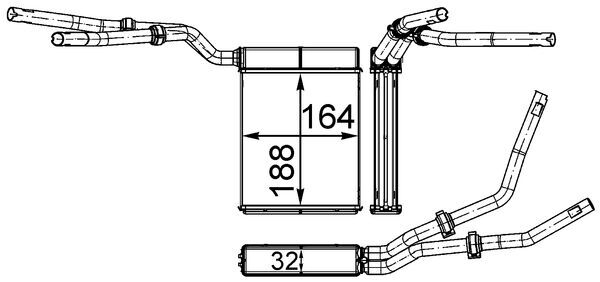 Heat Exchanger, interior heating - AH199000S MAHLE - 1253187, 351315634, 54303
