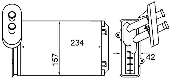 Heat Exchanger, interior heating - AH19000S MAHLE - 191819031, 1H1819031A, 1H1819031B